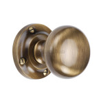 M Marcus Heritage Brass Victoria Design Mortice Knob on Rose