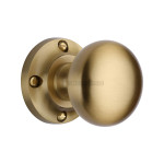 M Marcus Heritage Brass Victoria Design Mortice Knob on Rose