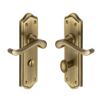 M Marcus Heritage Brass Buckingham Design Door Handle on Plate Antique Brass