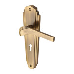 M Marcus Heritage Brass Waldorf Design Door Handle on Plate Antique Brass