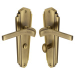 M Marcus Heritage Brass Waldorf Design Door Handle on Plate Antique Brass
