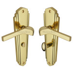 Heritage Brass Waldorf Design Door Handle on Plate – Polished Brass