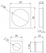 Carlisle Brass Manital Square Sliding Door Rose with Flush Pull