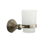 M Marcus Heritage Brass Cambridge Single Tumbler Holder with Frosted Glass
