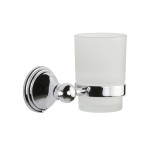 M Marcus Heritage Brass Cambridge Single Tumbler Holder with Frosted Glass