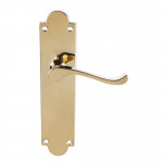 Carlisle Brass Contract Victorian Scroll Lever on Shaped Plate - Polished Brass