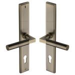 M Marcus Heritage Brass Bauhaus Multi-Point Door Lever Handle on Euro Lock Plate