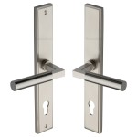 M Marcus Heritage Brass Bauhaus Multi-Point Door Lever Handle on Euro Lock Plate