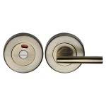 M Marcus Heritage Brass Round Indicator Turn & Release for Bathroom Doors 53mm 