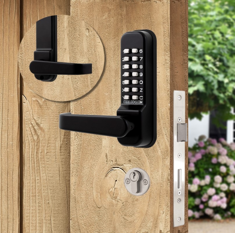 Codelocks CL420 & CL425 Medium Duty Marine Grade Mortice Lock Mechanical Digital Door Lock with Double Cylinder – Matt Black