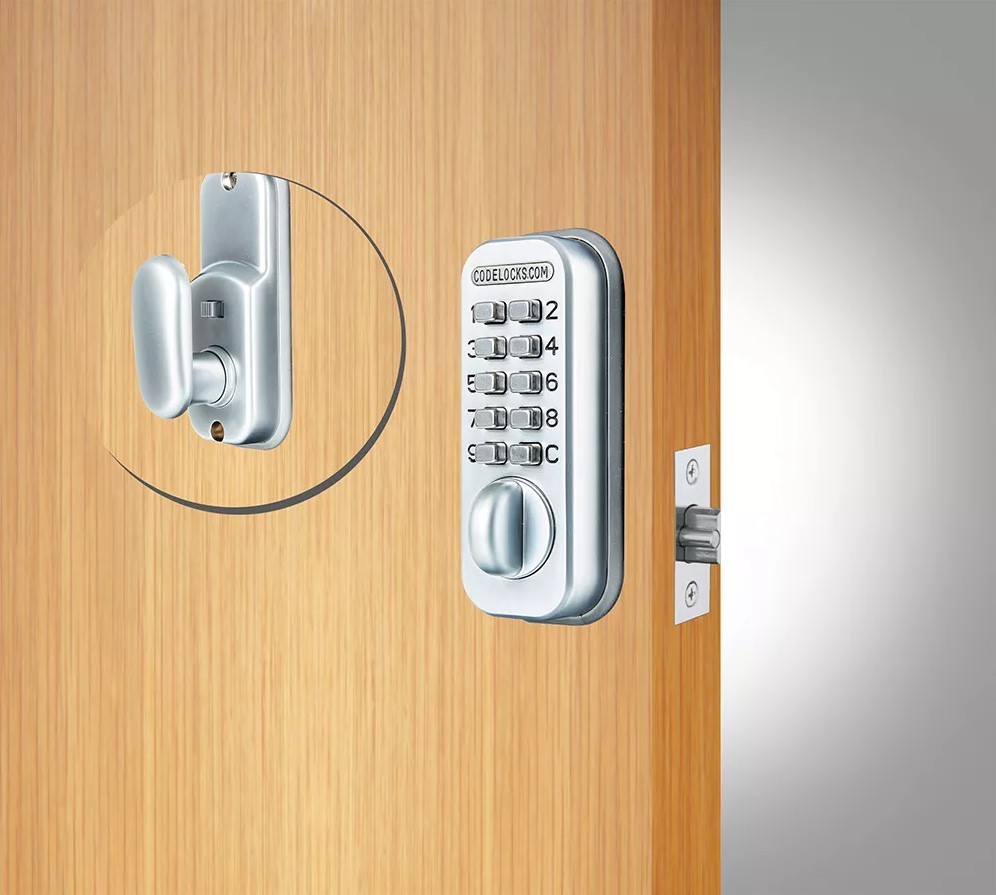 Codelocks CL50 Light Duty Mechanical Push Button Digital Door Lock – Silver