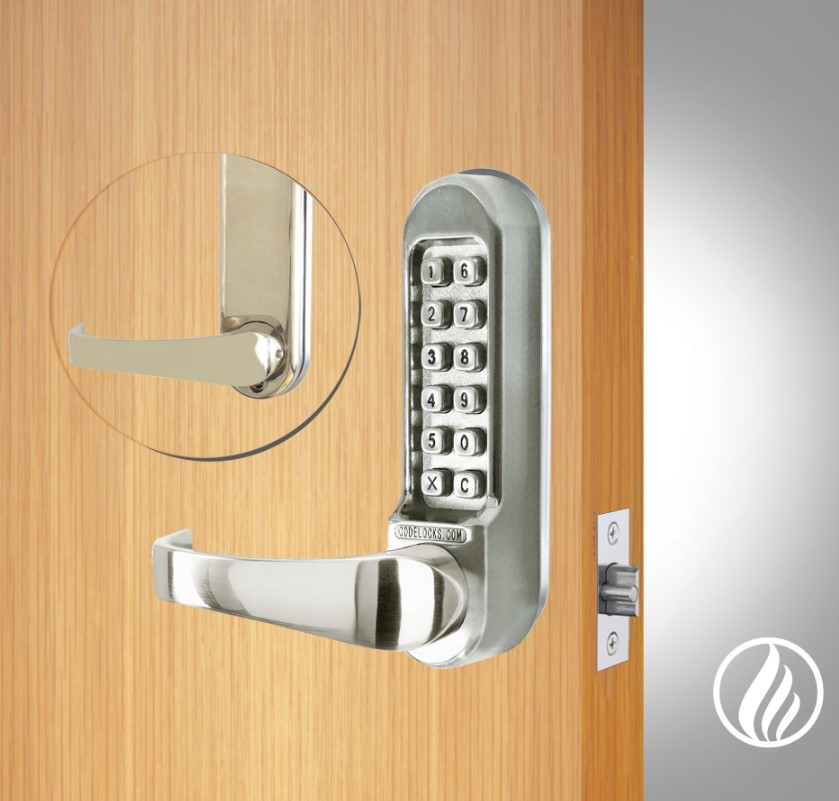 Codelocks CL510 & CL515 Fire Rated Heavy Duty Tubular Mortice Latch Mechanical Digital Door Lock with FireKit – Satin Stainless Steel