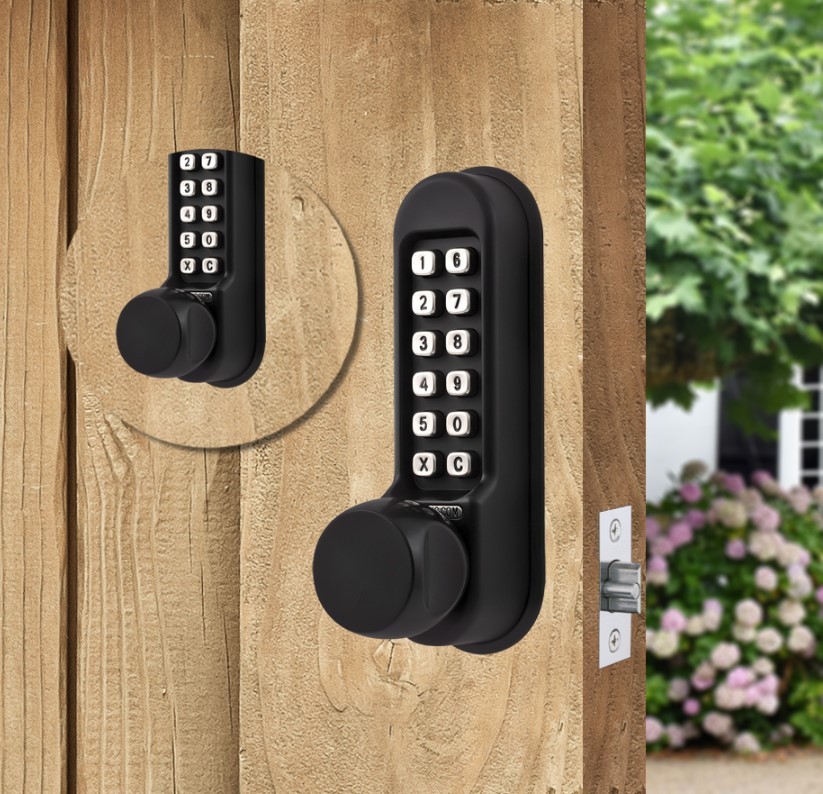 Codelocks CL510 Fire Rated Heavy Duty Marine Grade Back to Back Tubular Mortice Latch Mechanical Digital Door Lock – Matt Black