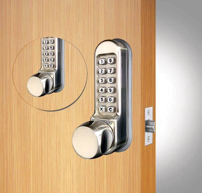 Codelocks CL510 & CL515 Fire Rated Heavy Duty Back to Back Tubular Mortice Latch Mechanical Digital Door Lock – Satin Stainless Steel