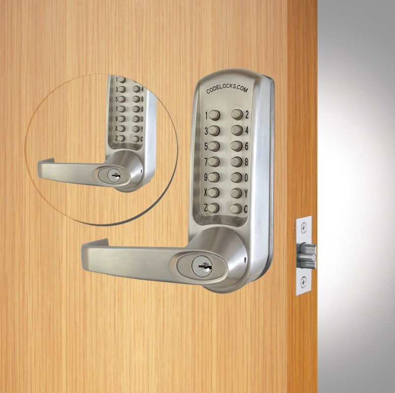 Codelocks CL610 & CL615 Fire Rated Heavy Duty Back to Back Tubular Mortice Latch Mechanical Digital Door Lock – Satin Stainless Steel