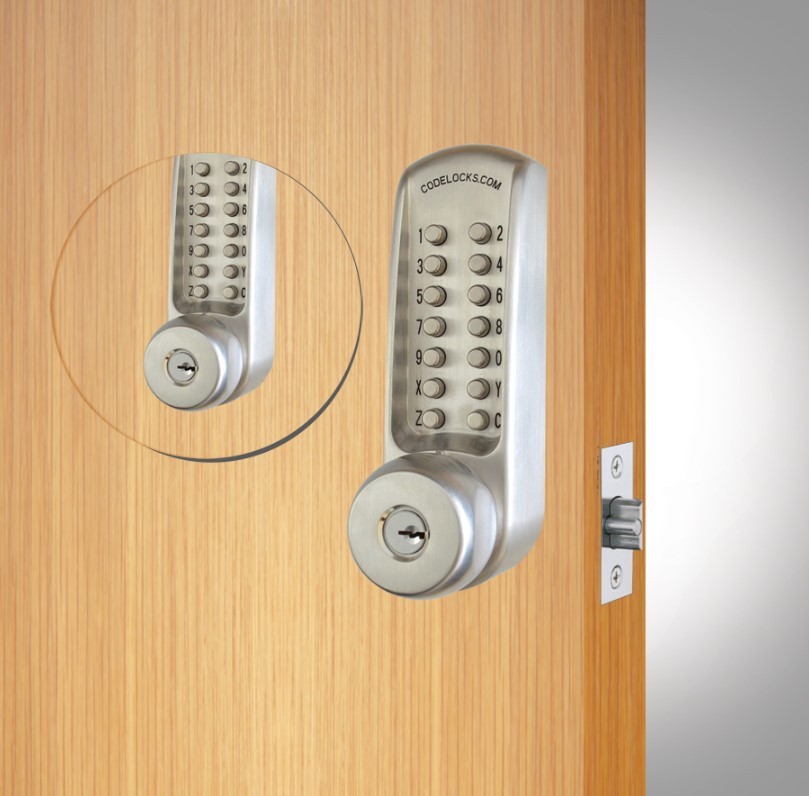 Codelocks CL610 & CL615 Fire Rated Heavy Duty Back to Back Tubular Mortice Latch Mechanical Digital Door Lock – Satin Stainless Steel