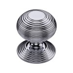 M Marcus Heritage Brass Centre Door Knob Reeded Design 76mm