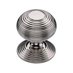 M Marcus Heritage Brass Centre Door Knob Reeded Design 76mm