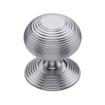 M Marcus Heritage Brass Centre Door Knob Reeded Design 76mm