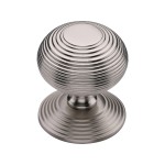 M Marcus Heritage Brass Centre Door Knob Reeded Design 76mm