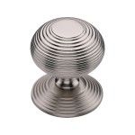 M Marcus Heritage Brass Centre Door Knob Reeded Design 76mm