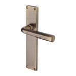 M Marcus Heritage Brass Octave Door Handle on Plate Antique Brass