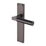 M Marcus Heritage Brass Bauhaus Door Handle on Plate Matt Bronze