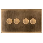 Carlisle Brass Eurolite Concealed 4 Gang 2 Way Push On/Off LED Dimmer