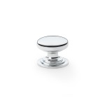 Alexander & Wilks Waltz Round Cupboard Knob on Stepped Rose 32mm ⌀