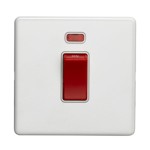 Carlisle Brass Eurolite Concealed 45 Amp Double Pole Switch with Neon Indicator