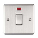 Carlisle Brass Eurolite Enhance Decorative 1 Gang 20 Amp Double Pole Switch with Neon Indicator