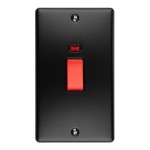 Carlisle Brass Eurolite Enhance Decorative 45 Amp Double Pole Switch with Neon Indicator - Double Vertical Plate