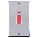 Carlisle Brass Eurolite Enhance Decorative 45 Amp Double Pole Switch with Neon Indicator - Double Vertical Plate