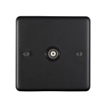 Carlisle Brass Eurolite Stainless Steel Range Round Edge 1 Gang TV Coaxial Socket