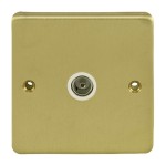 Carlisle Brass Eurolite Stainless Steel Range Round Edge 1 Gang TV Coaxial Socket