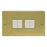 Carlisle Brass Eurolite Stainless Steel Range Round Edge 4 Gang 2 Way Rocker Switch