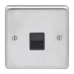 Carlisle Brass Eurolite Stainless Steel Range Round Edge 1 Gang Master Telephone Line Socket
