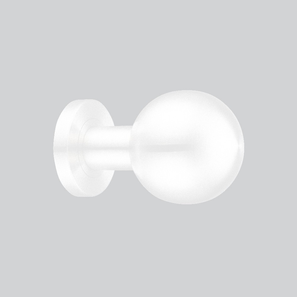 Mortice Ball Knob Furniture – Screw on Rose (Unsprung) – Antimicrobial Eco-Friendly Matt White