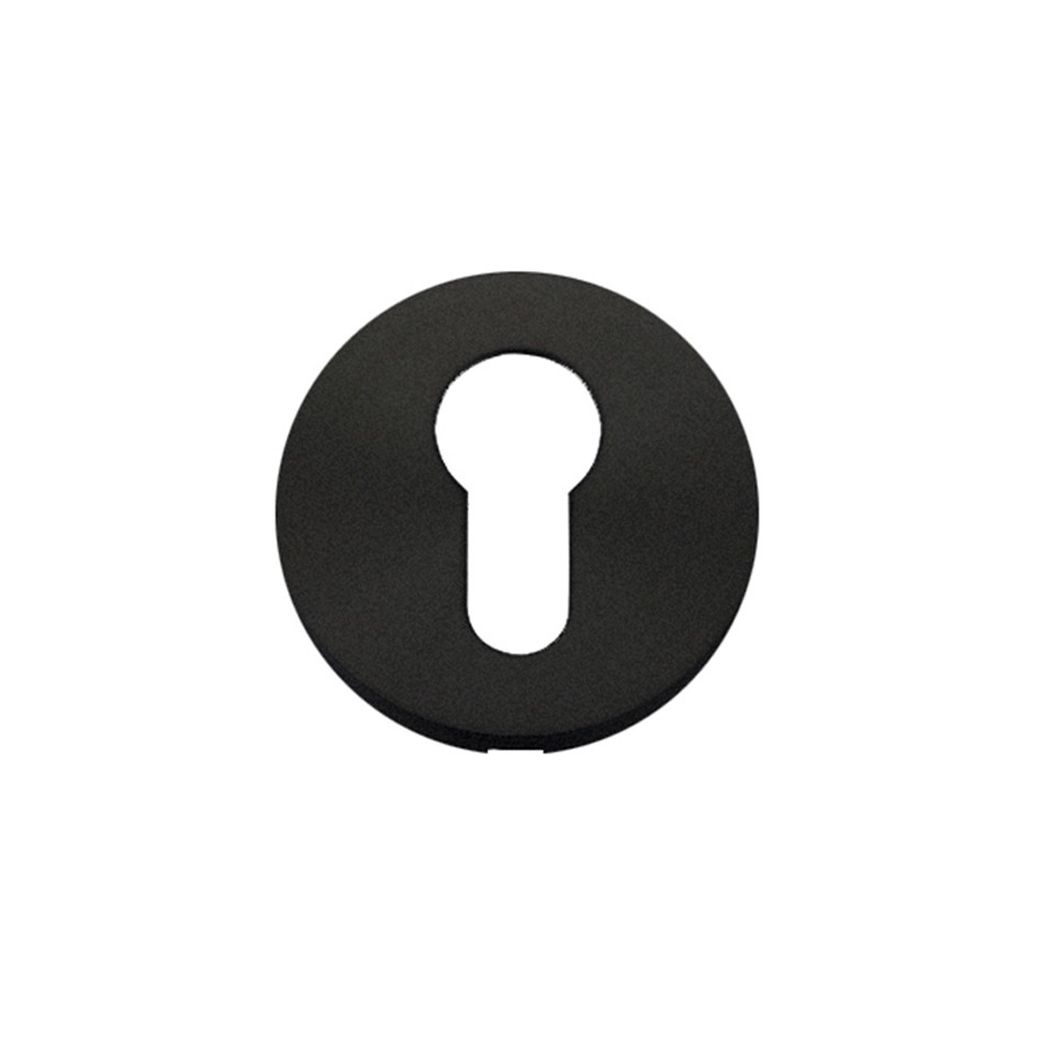 Euro Profile Concealed Fixing Escutcheons – Push on Rose – 52mm Ø – Antimicrobial Eco-Friendly Matt Black