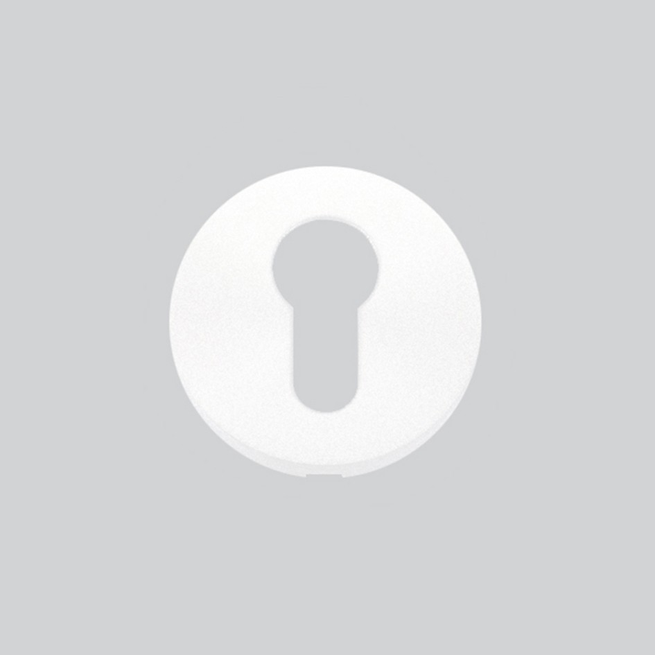 Euro Profile Concealed Fixing Escutcheons – Push on Rose – 52mm Ø – Antimicrobial Eco-Friendly Matt White