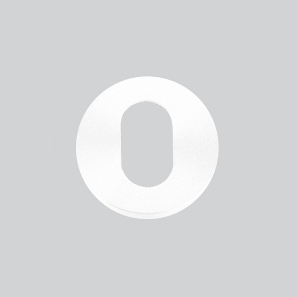 Oval Profile Concealed Fixing Escutcheons – Push on Rose – 52mm Ø – Antimicrobial Eco-Friendly Matt White