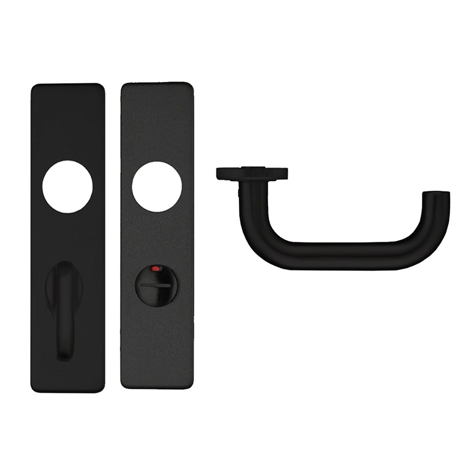 Bathroom Lever Furniture with Emergency External Release – Antimicrobial Eco-Friendly Matt Black