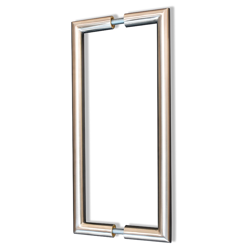 Mitred Back to Back Fixing Pull Handles for Glass Doors – Antimicrobial Satin Stainless Steel