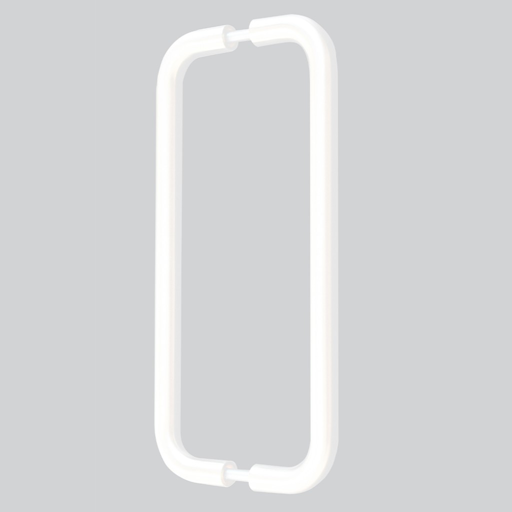 Tubular “D” Back to Back Fixing Pull Handles – Antimicrobial Eco-Friendly Matt White