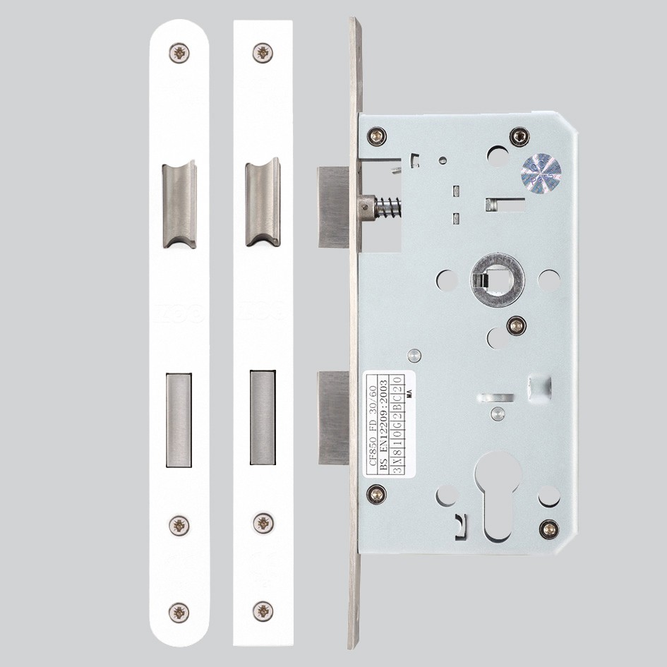 Heavy Duty Architectural DIN Euro Sash Lock Case (DDA) – Antimicrobial Eco-Friendly Matt White