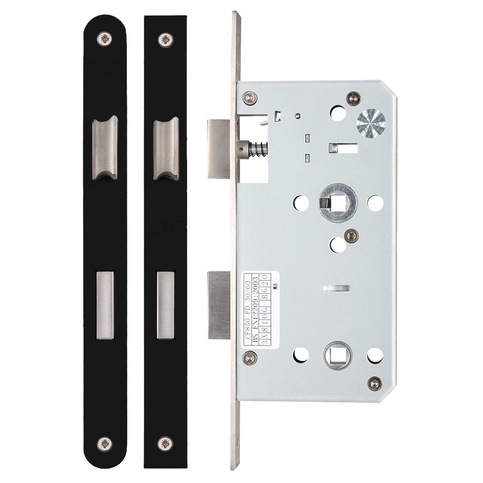 Heavy Duty Architectural DIN Bathroom Lock Case (DDA) – Antimicrobial Eco-Friendly Matt Black