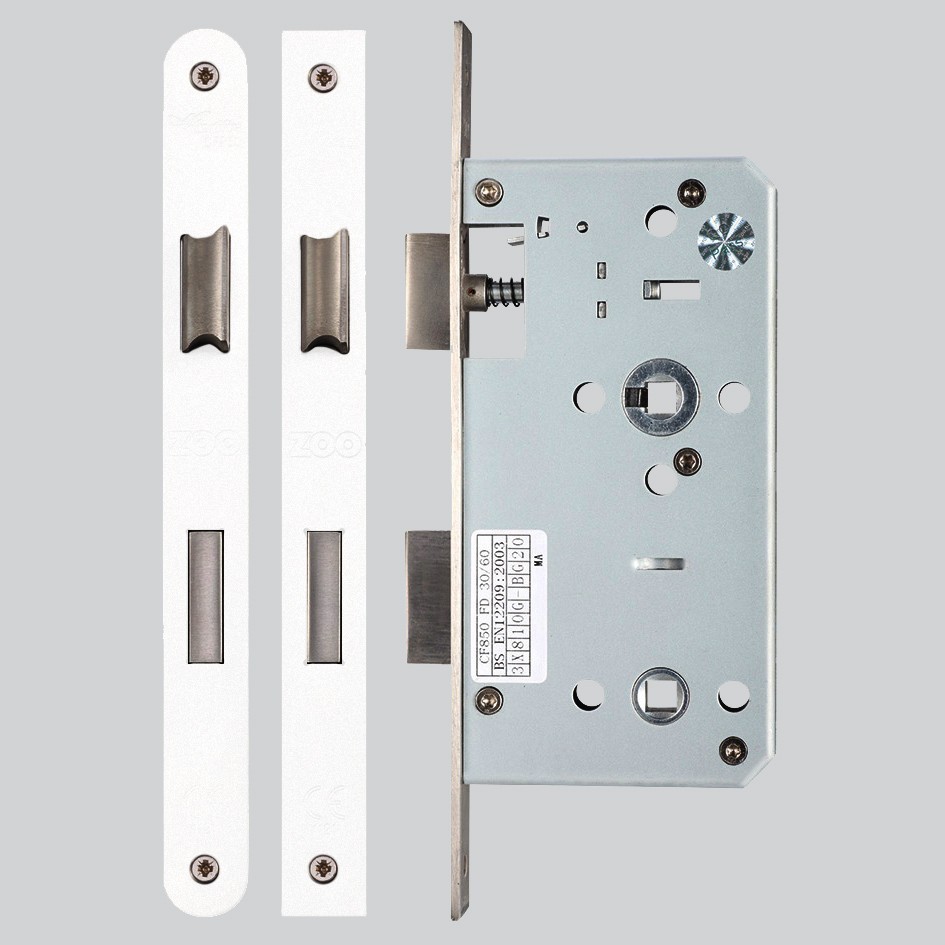 Heavy Duty Architectural DIN Bathroom Lock Case (DDA) – Antimicrobial Eco-Friendly Matt White