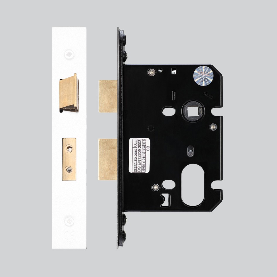 Heavy Duty Oval Sash Lock Case – Antimicrobial Eco-Friendly Matt White