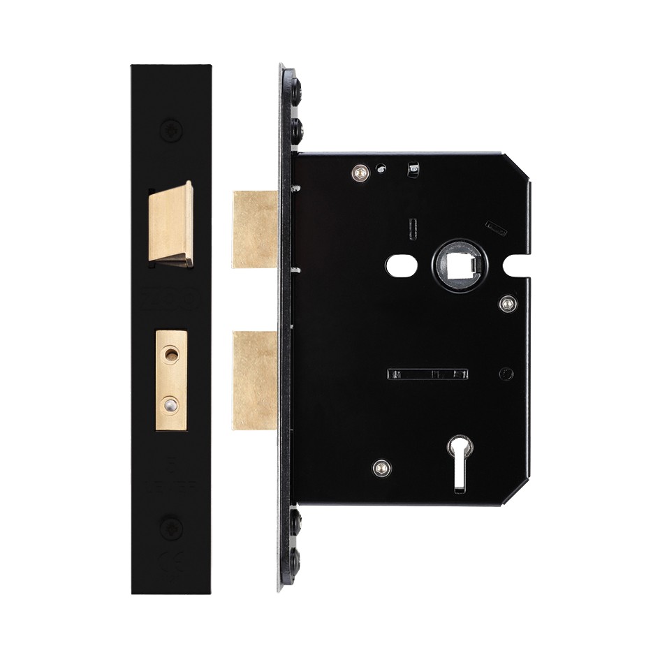 Medium Duty Three Lever Sashlock – Antimicrobial Eco-Friendly Matt Black