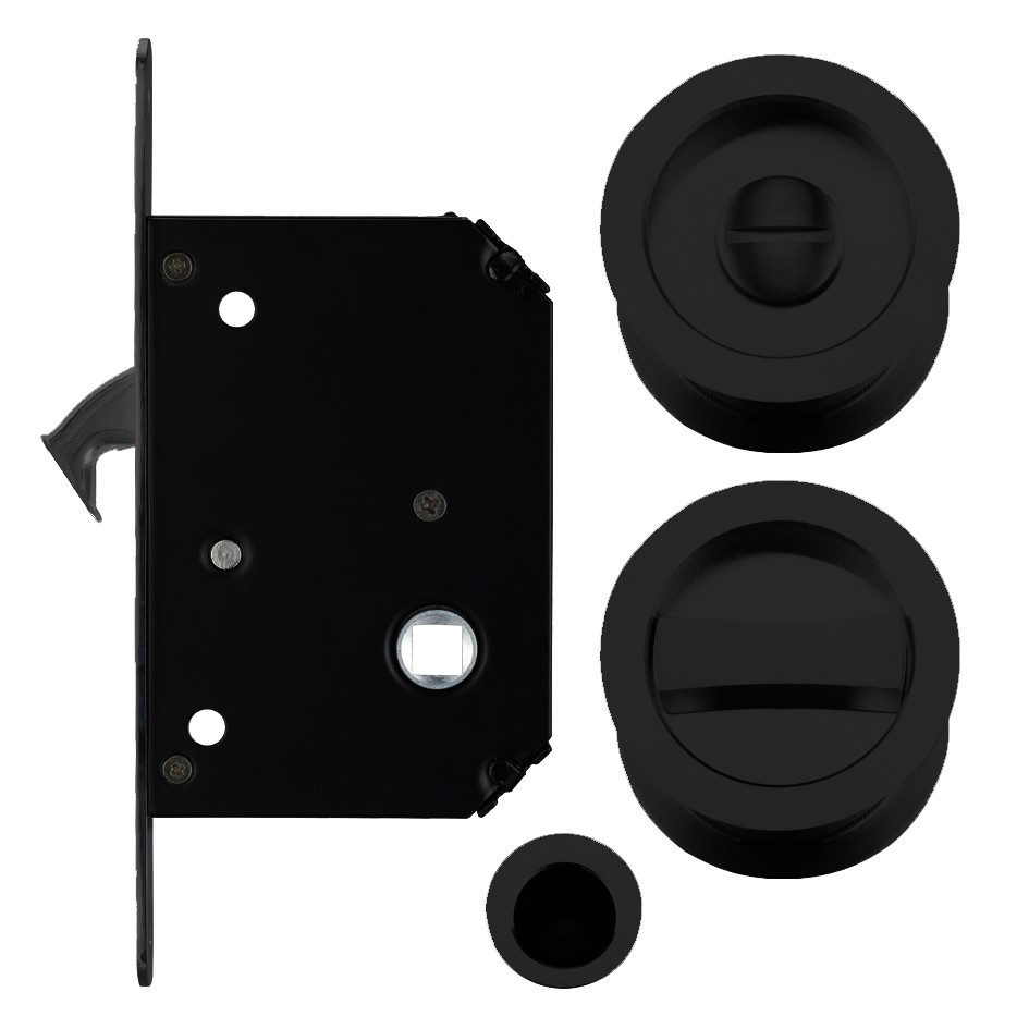 Sliding Door WC Bathroom Set – Antimicrobial Eco-Friendly Matt Black